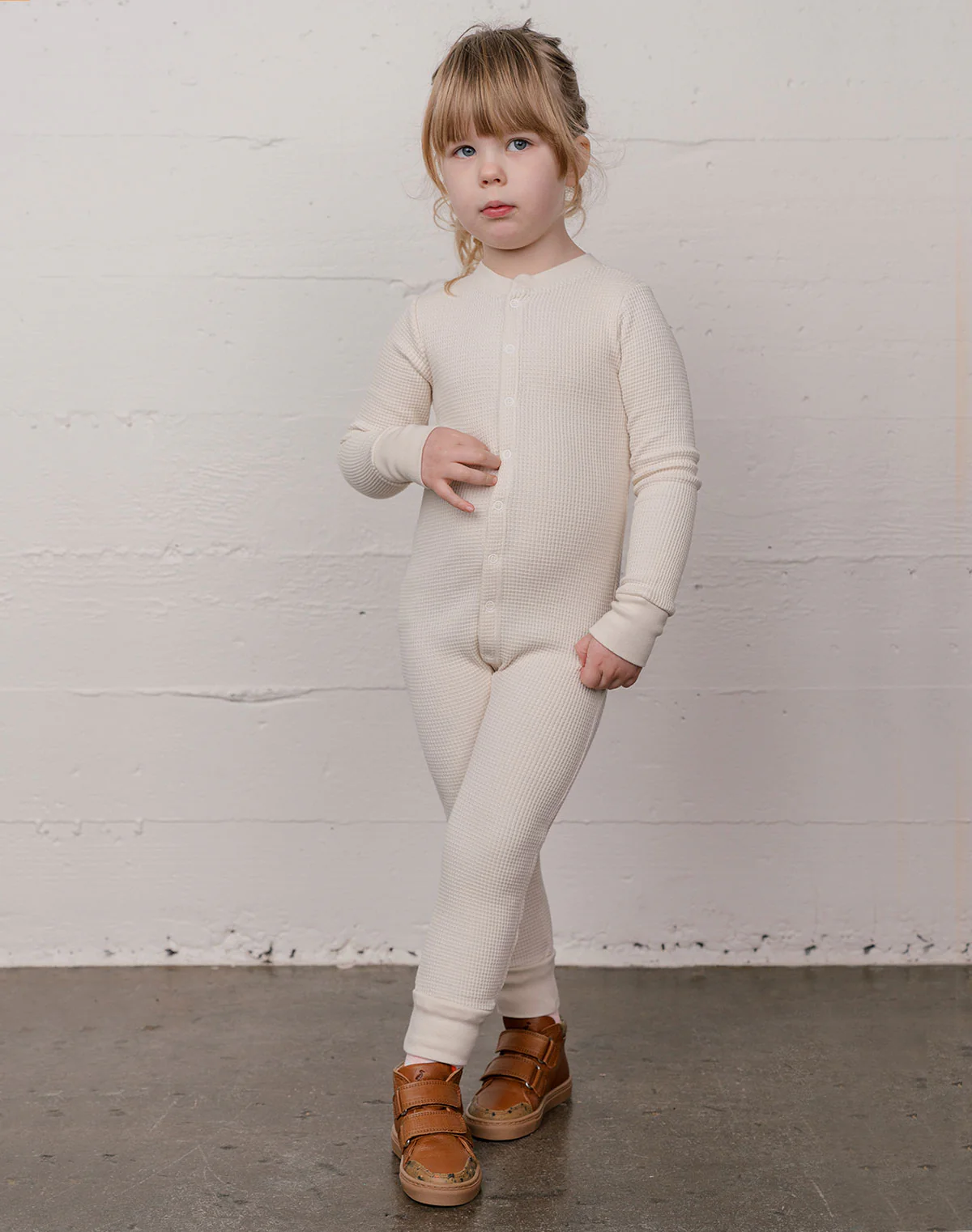 Kids Waffle One-Piece Sleeper - Image 3