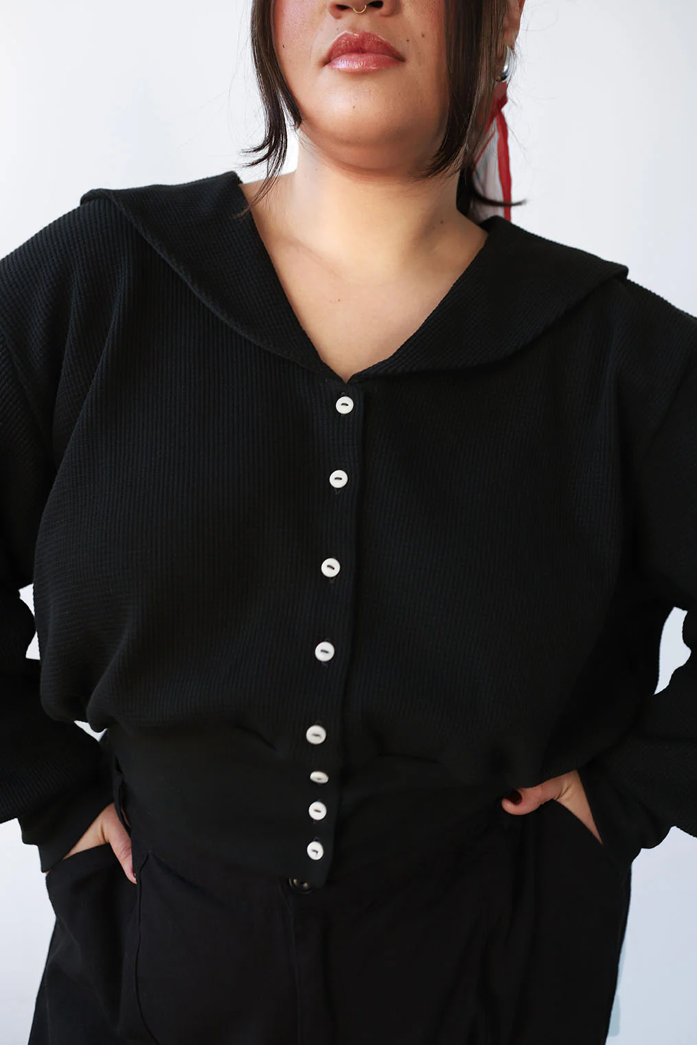 Waffle Sailor Cardigan - Image 4
