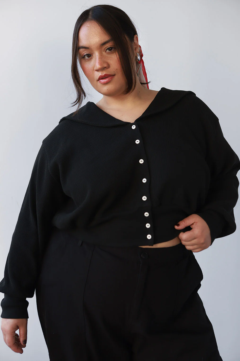 Waffle Sailor Cardigan - Image 5