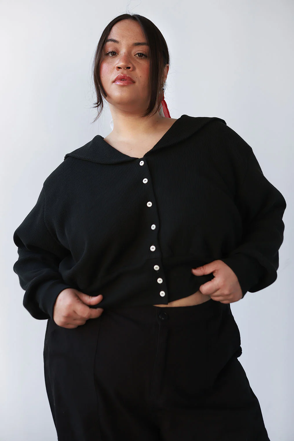 Waffle Sailor Cardigan - Image 6