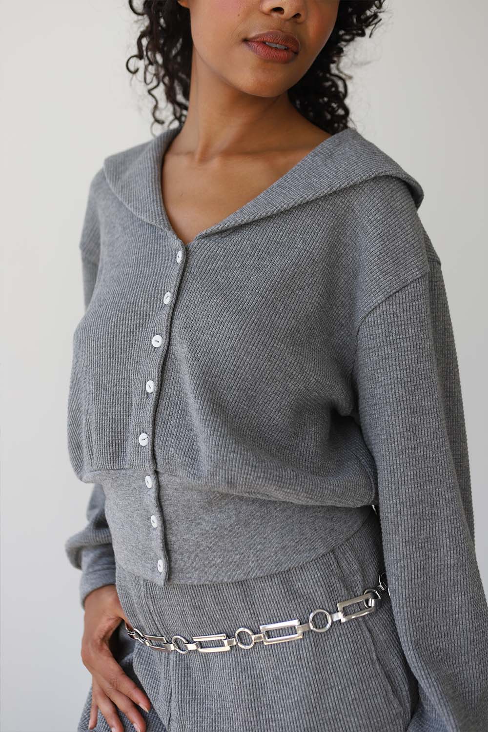 Waffle Sailor Cardigan - Image 3