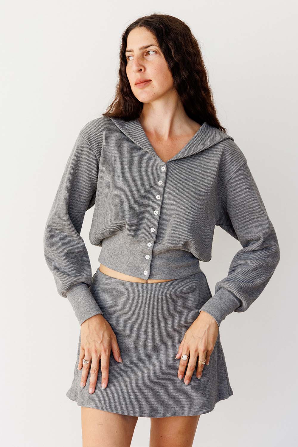 Waffle Sailor Cardigan - Image 8